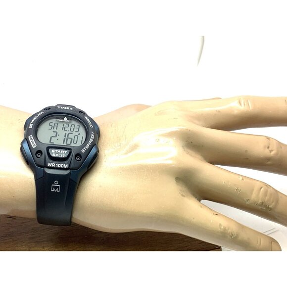 Timex Men's Watch T5H591 Ironman Quartz Digital Indiglo Black Rubber Band 38mm - Picture 5 of 15